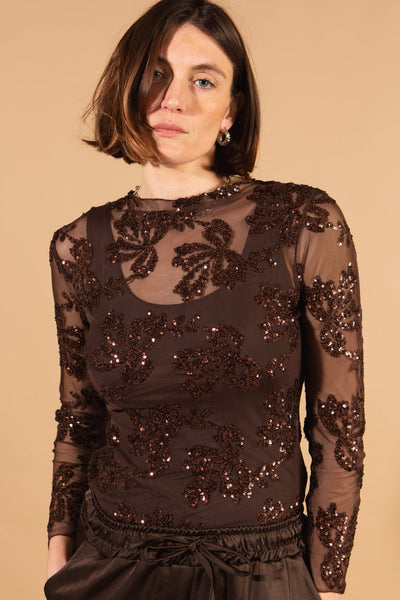 Sheer Sequin Top