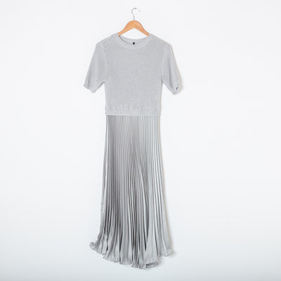 Short Sleeve Pleated Jumper Dress