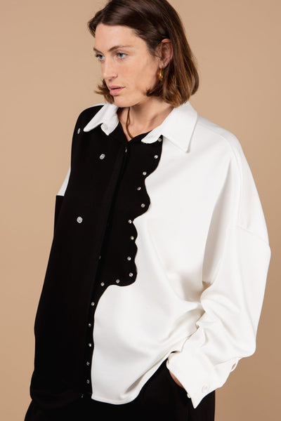 Silhouette Jewelled Oversized Shirt