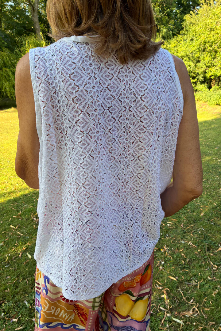 Sleeveless Linen Vest Top