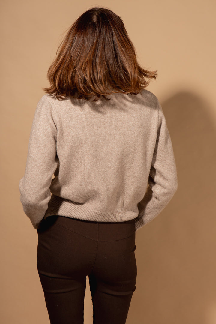 Spot Tie Collared Cardigan