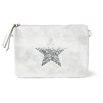 The silver Star Makeup Bag with a dazzling silver star detailing