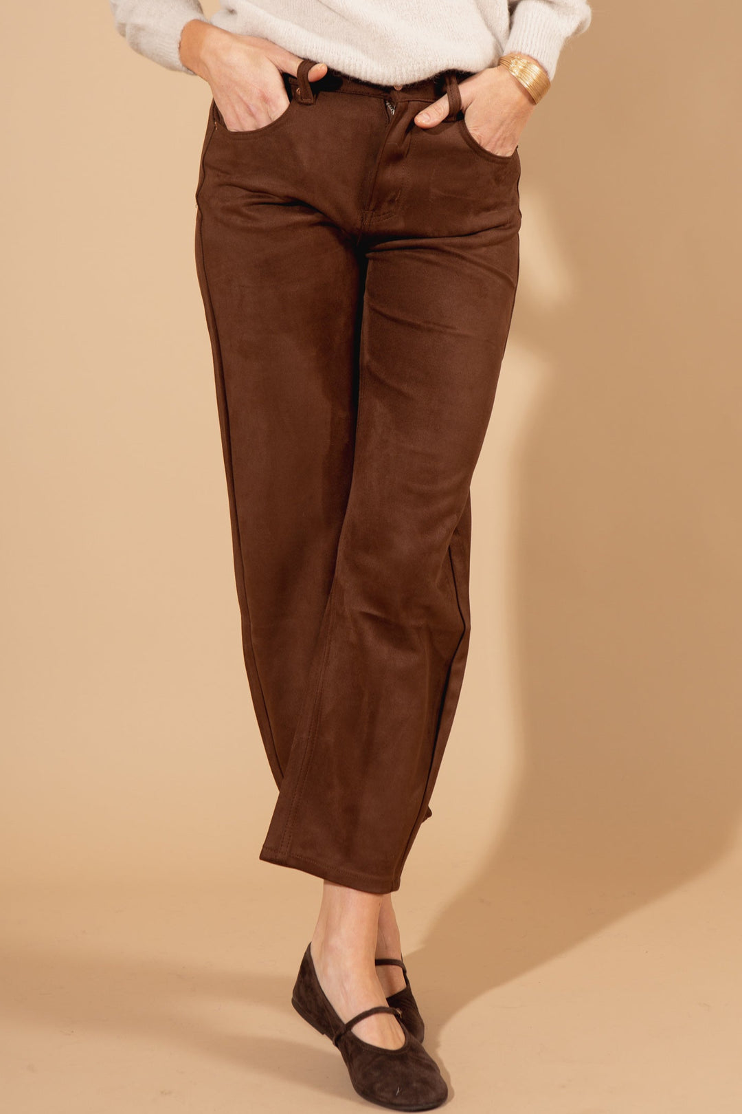 Suede Balloon Jeans