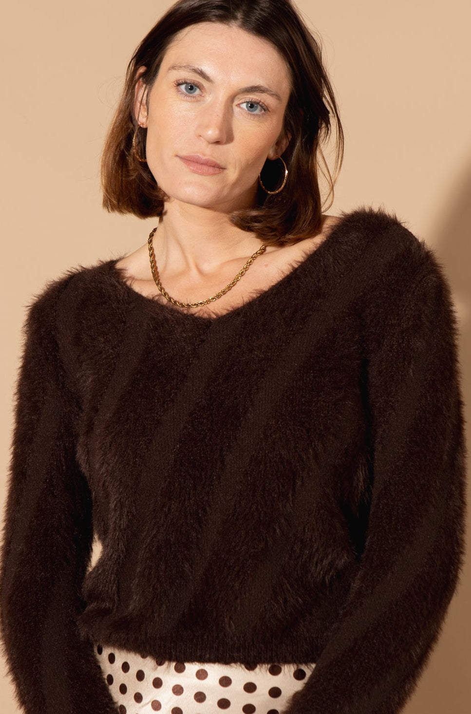 Textured V-Neck Jumper