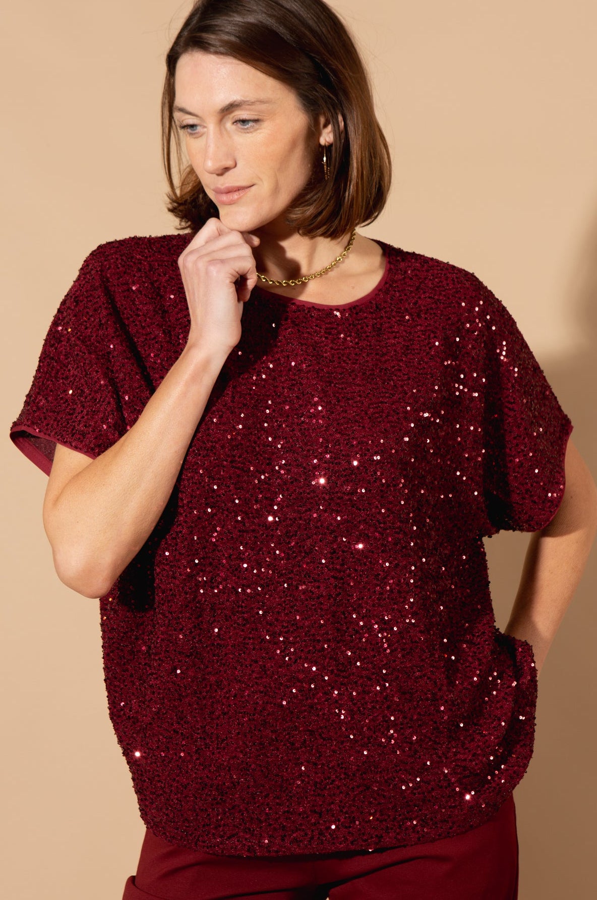 Boxy Sequin T-Shirt