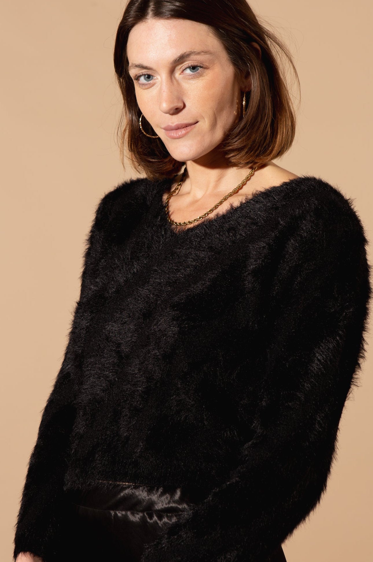 Textured V-Neck Jumper