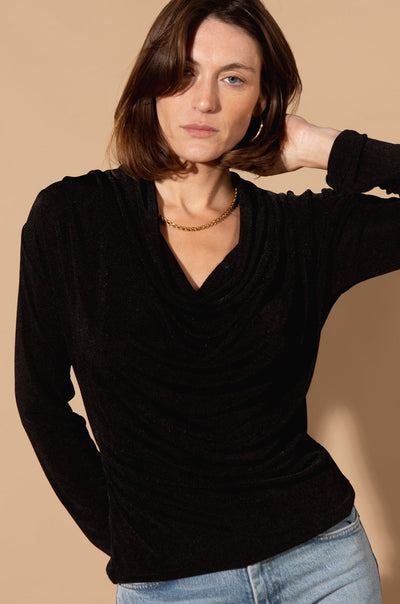 Shimmer Cowl Neck Top