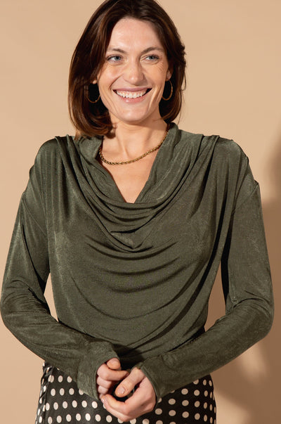 Shimmer Cowl Neck Top