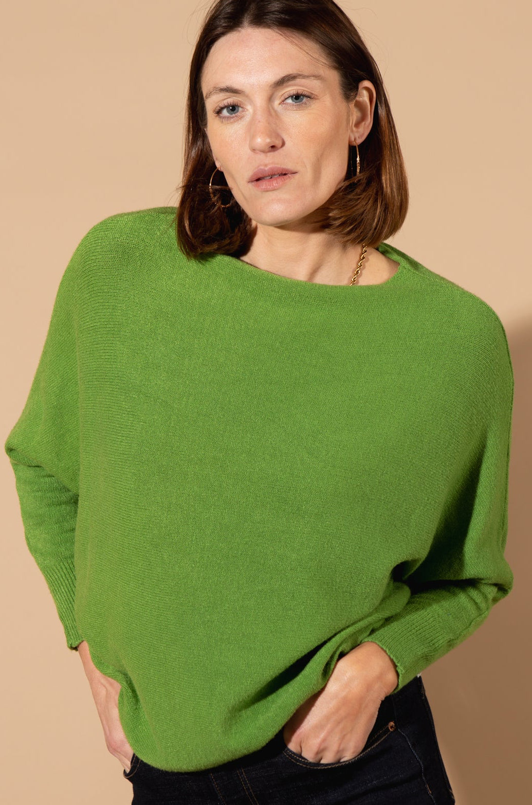 Round Neck Batwing Jumper