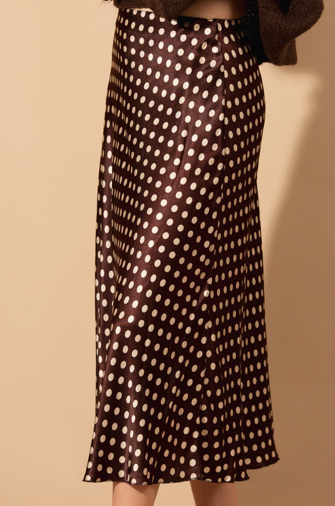 Polka Dot Satin Skirt