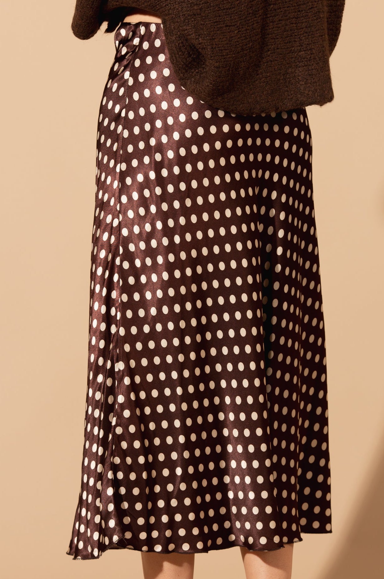 Polka Dot Satin Skirt