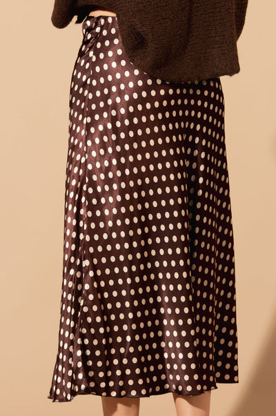 Polka Dot Satin Skirt