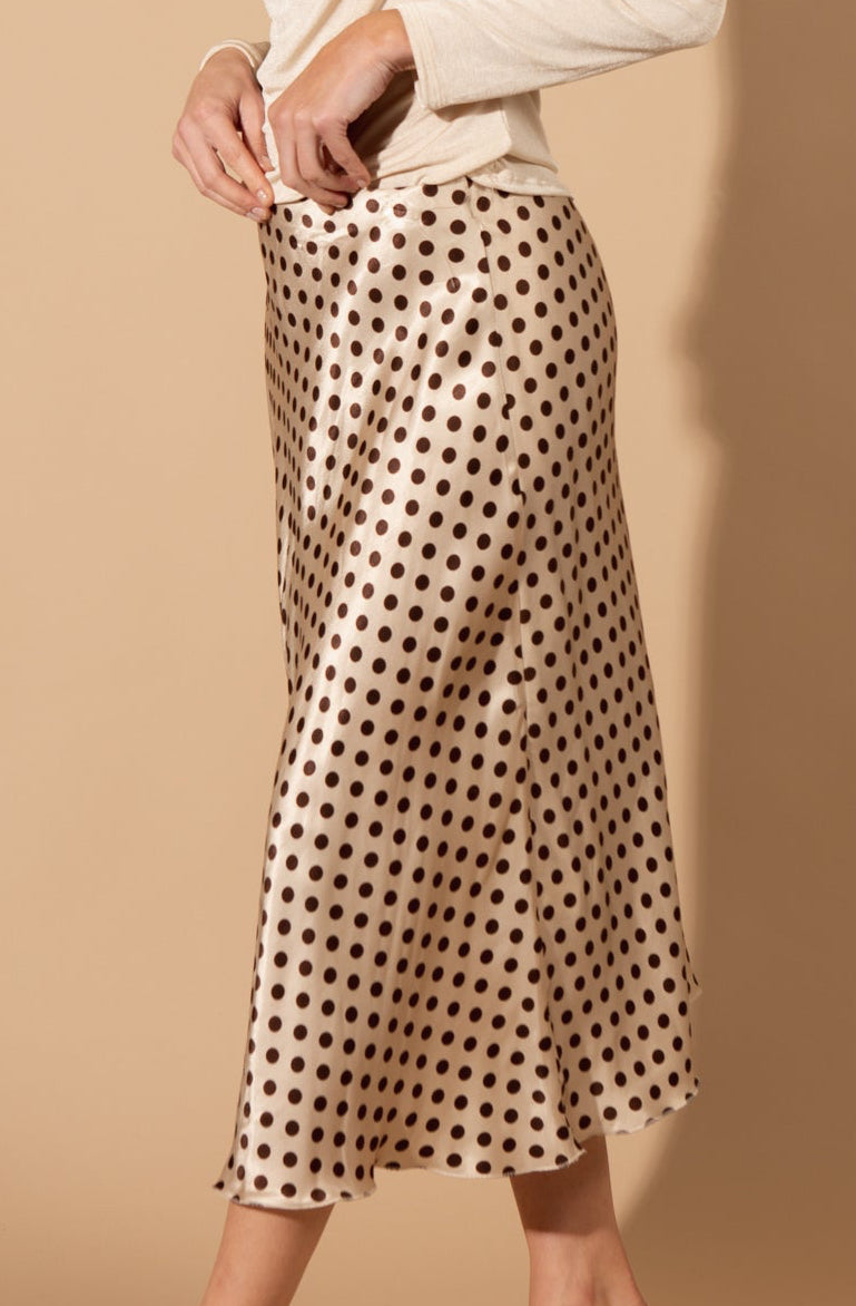 Polka Dot Satin Skirt