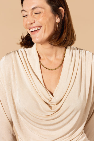 Shimmer Cowl Neck Top