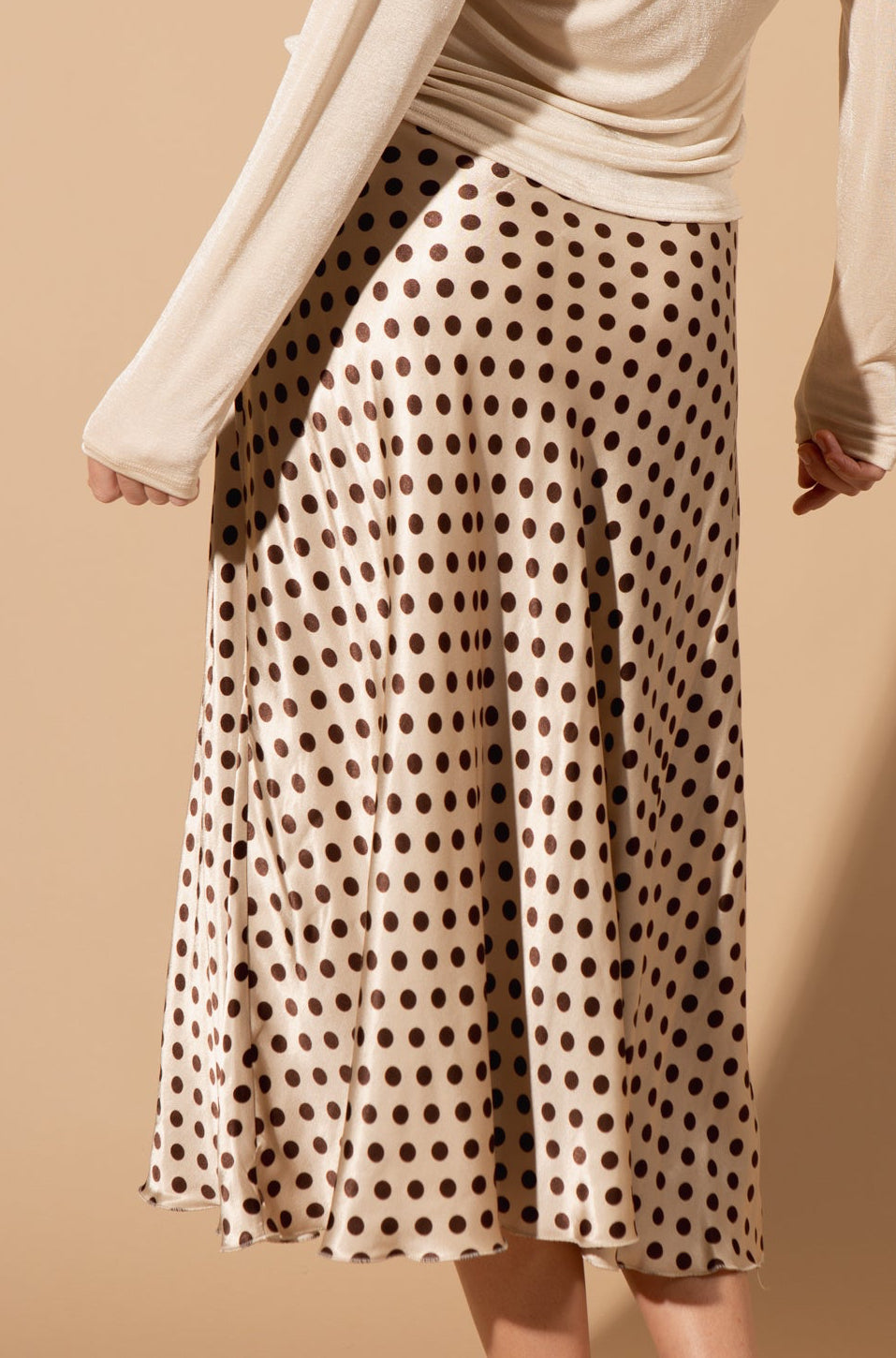 Polka Dot Satin Skirt