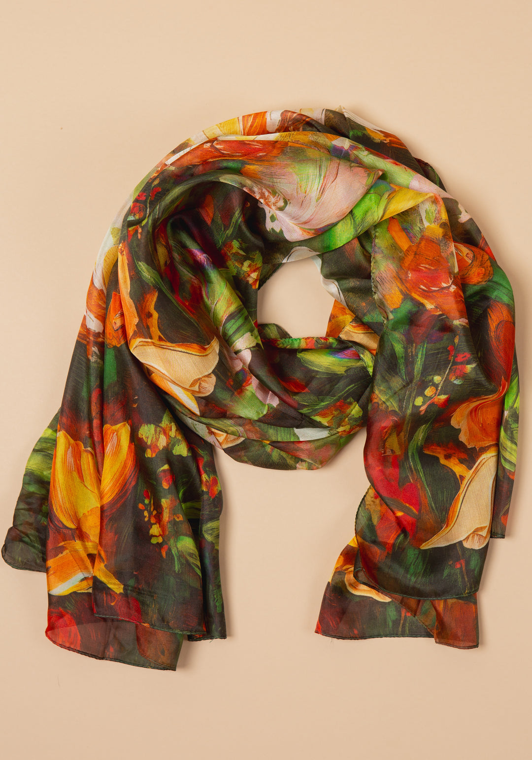 Tiger Lily Silk Scarf