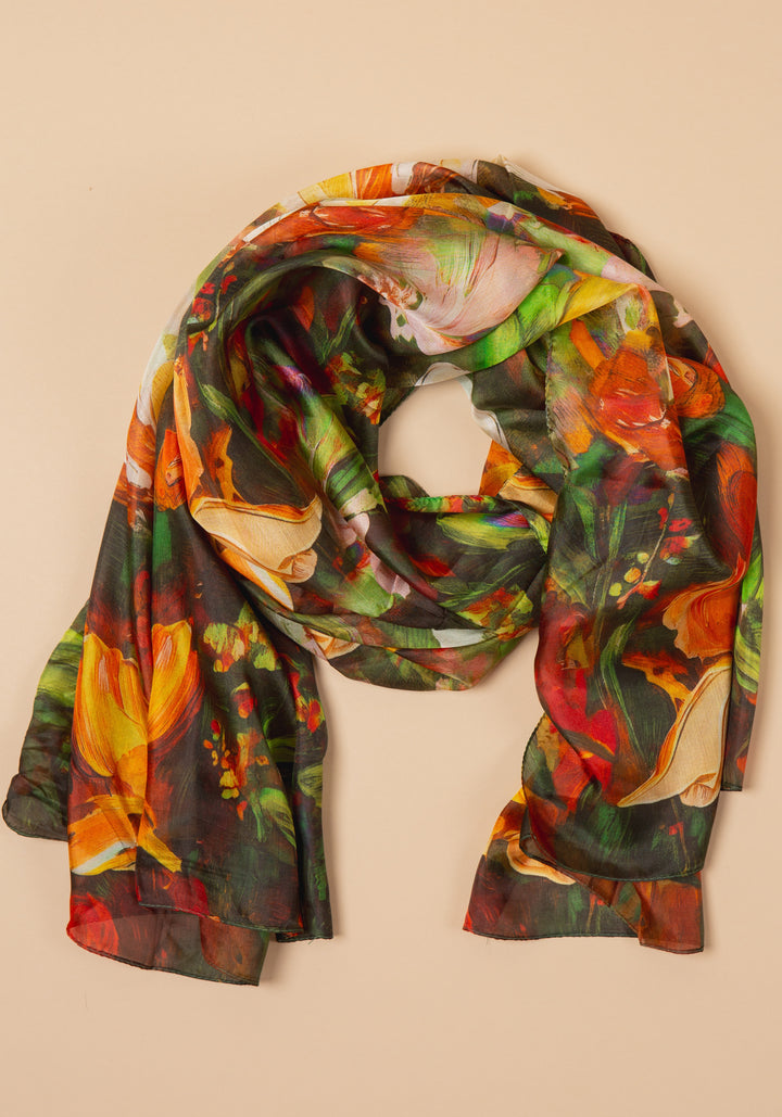 Tiger Lily Silk Scarf