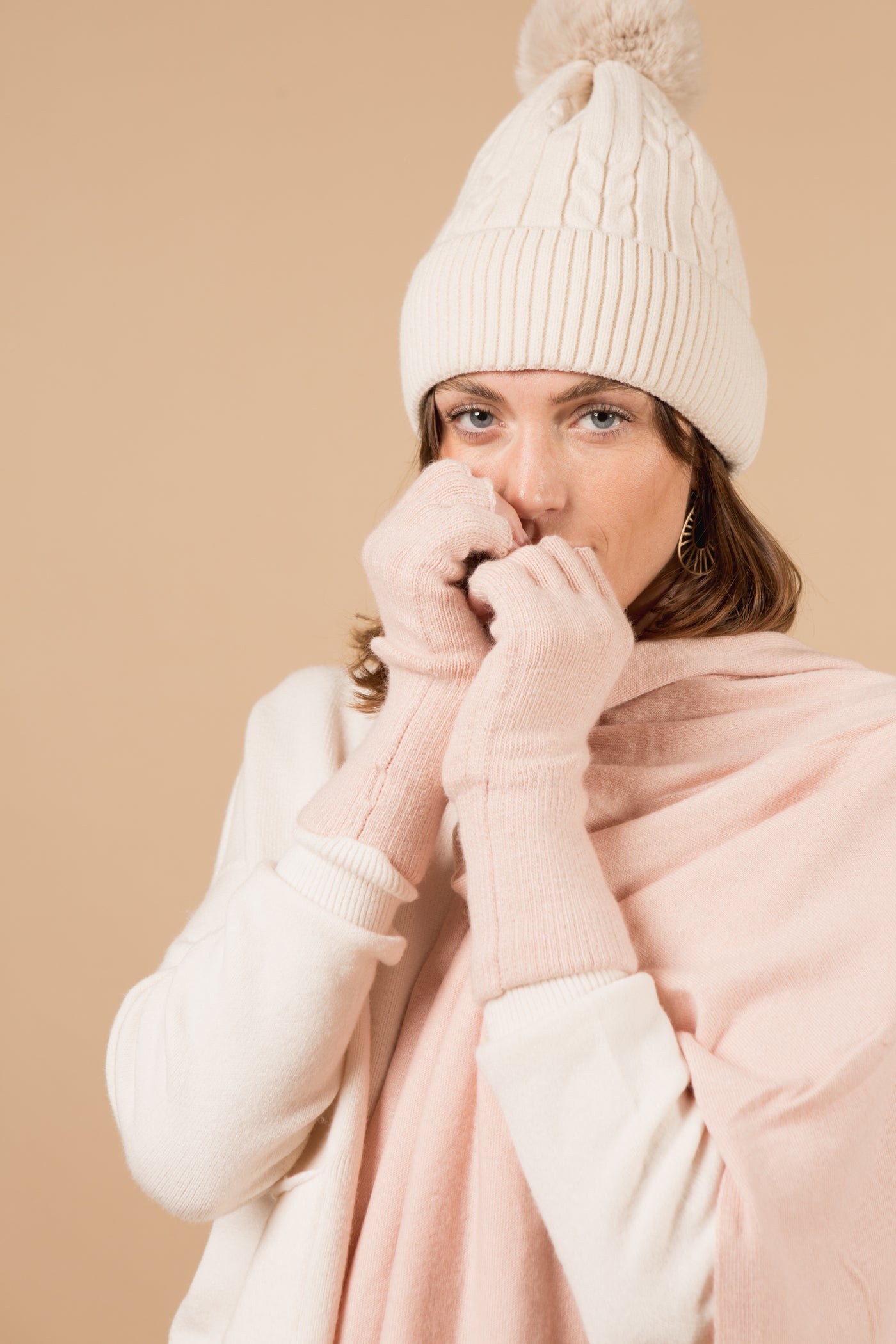 Eliza Cashmere-Mix Fingerless Gloves