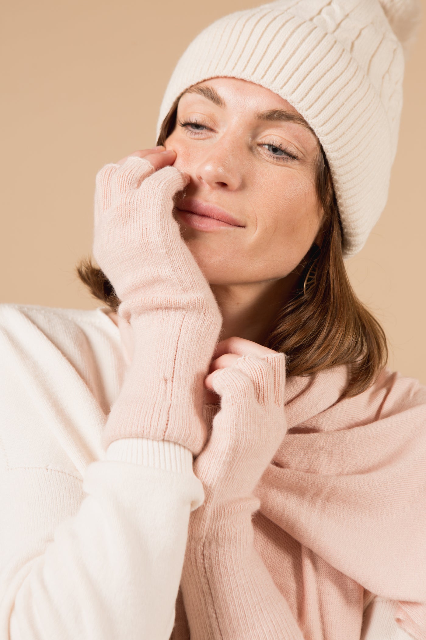 Eliza Cashmere-Mix Fingerless Gloves