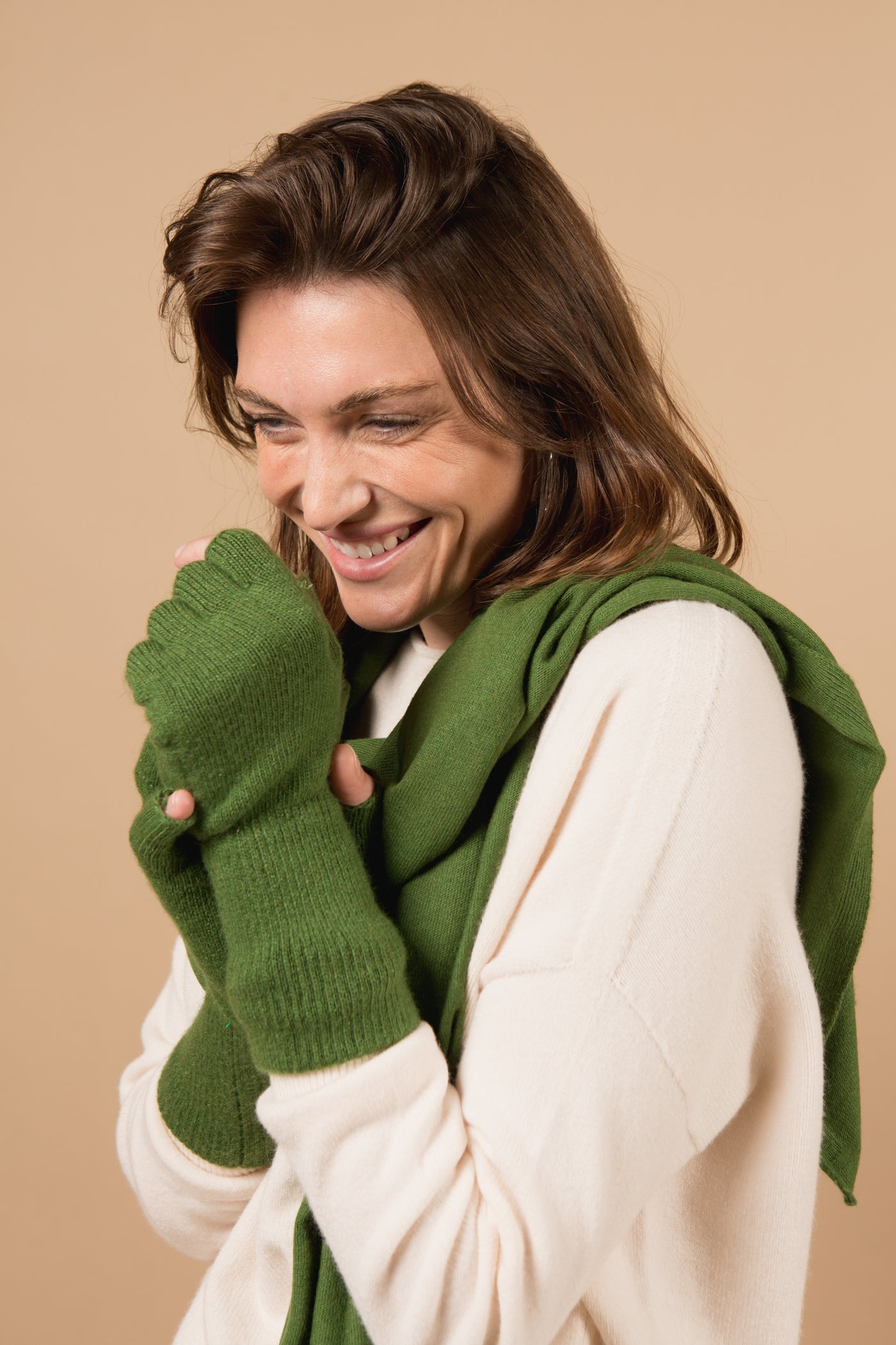 Eliza Cashmere-Mix Fingerless Gloves