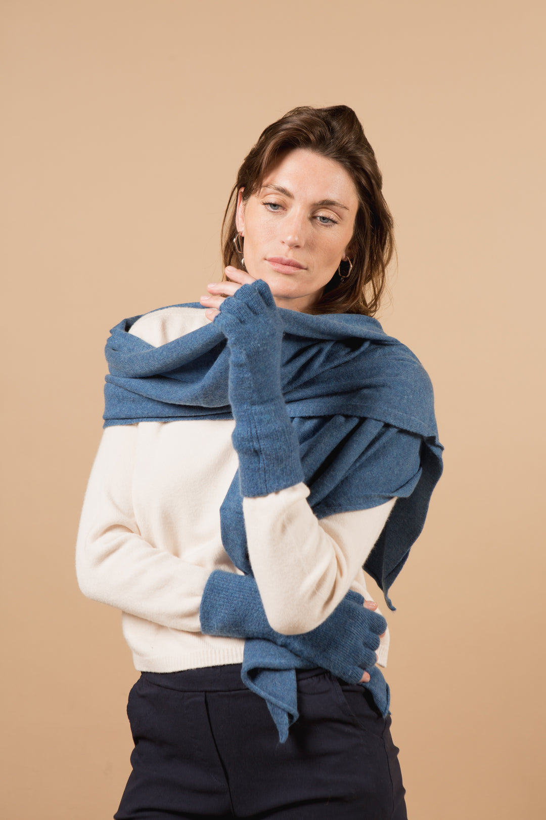 Eliza Cashmere-Mix Fingerless Gloves
