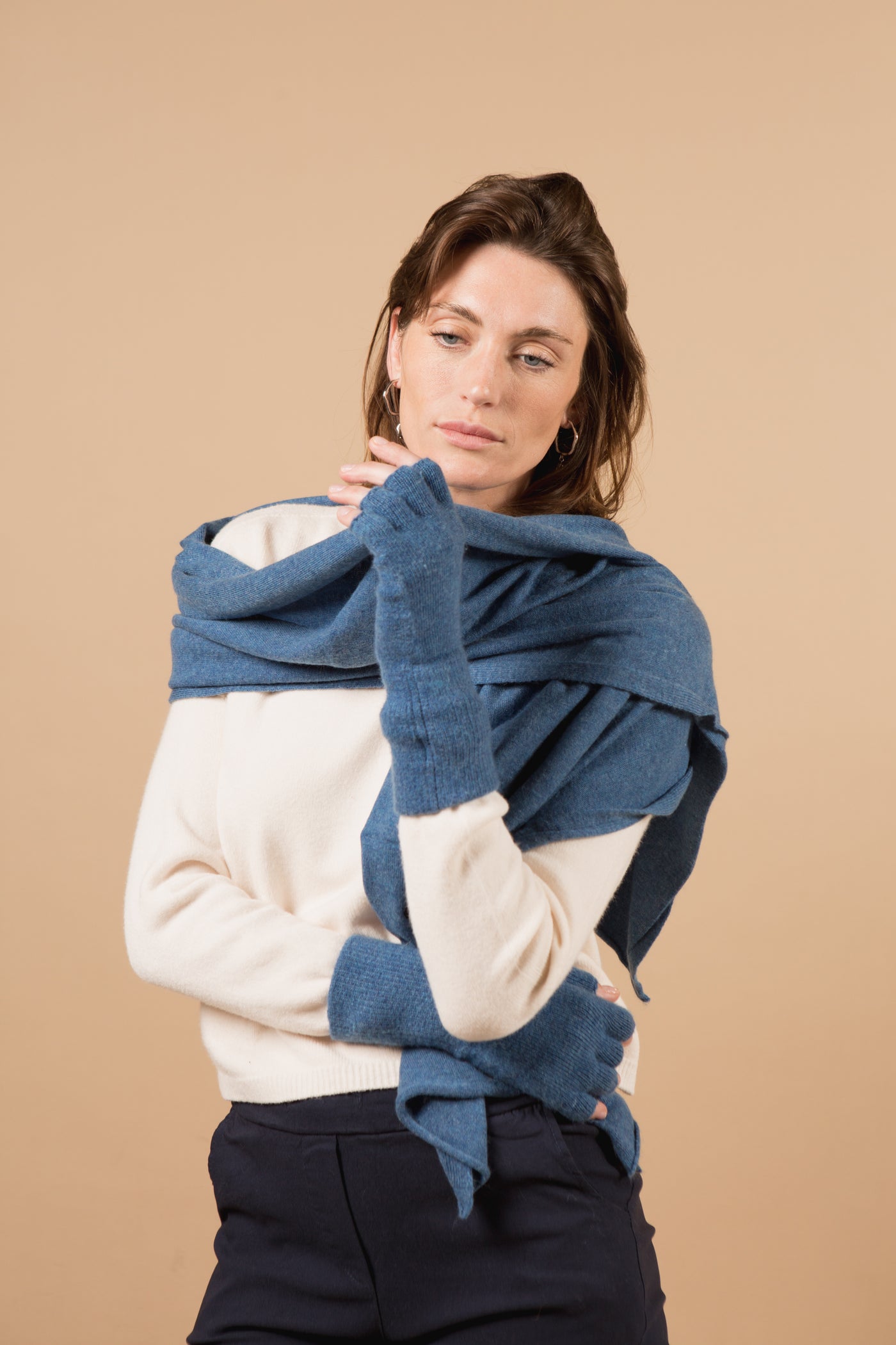 Eliza Cashmere-Mix Fingerless Gloves