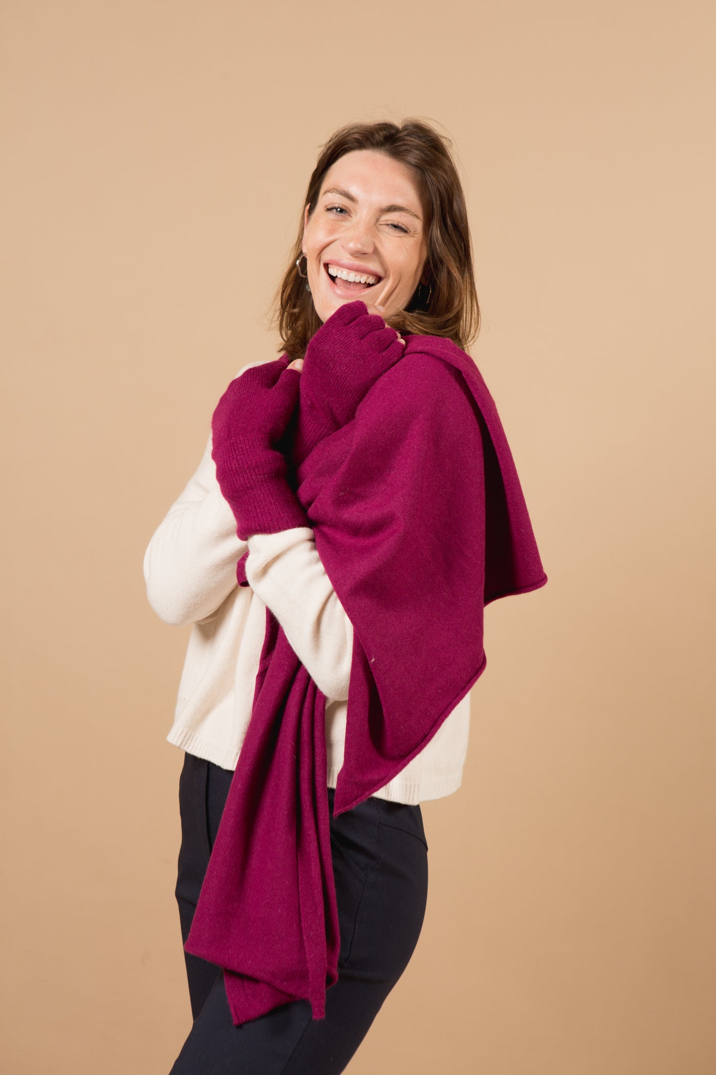 Eliza Cashmere-Mix Fingerless Gloves