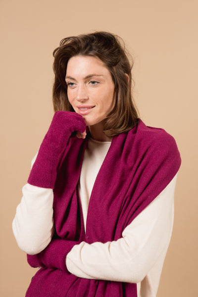 Eliza Cashmere-Mix Fingerless Gloves