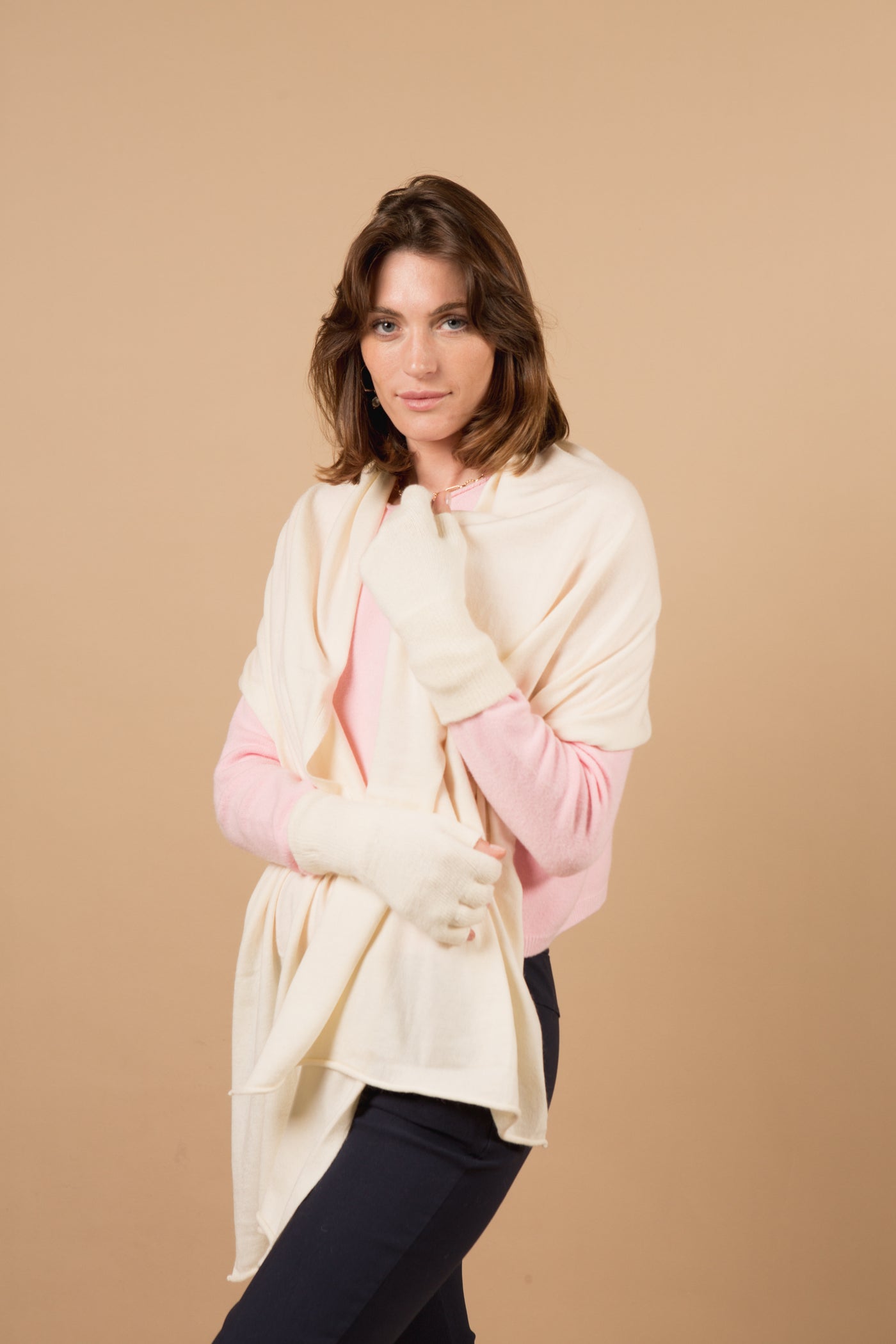 Eliza Cashmere-Mix Fingerless Gloves