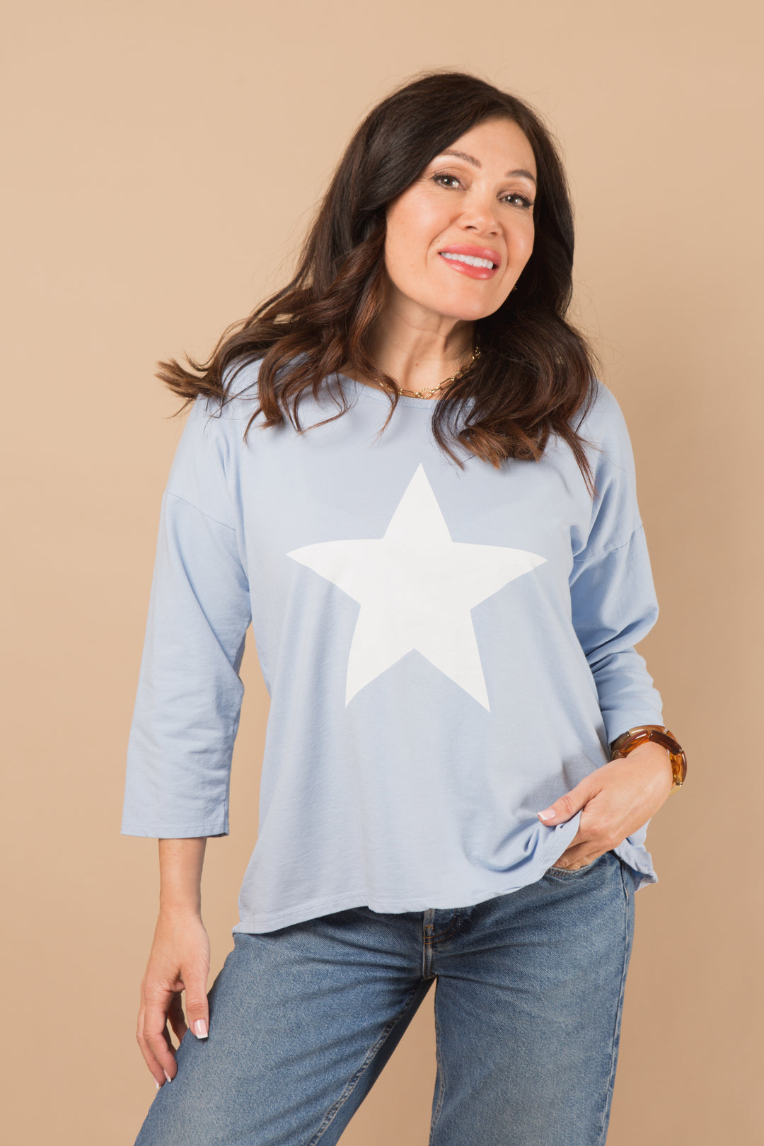 3/4 Sleeve Star Sweatshirt