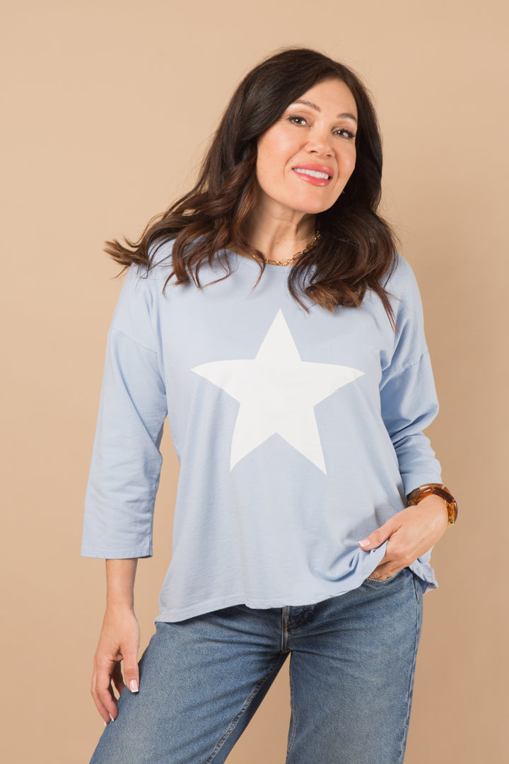 3/4 Sleeve Star Sweatshirt
