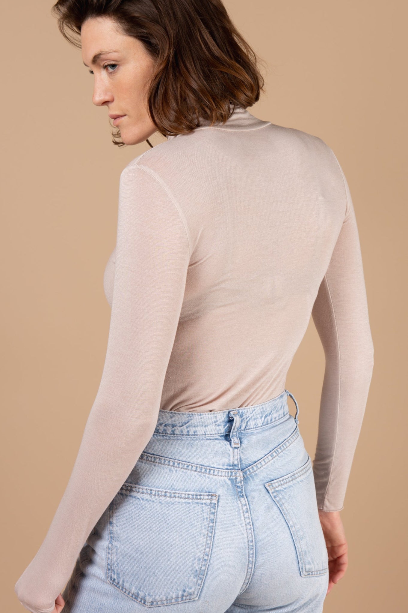 Cashmere-Mix Roll Neck Layering Top