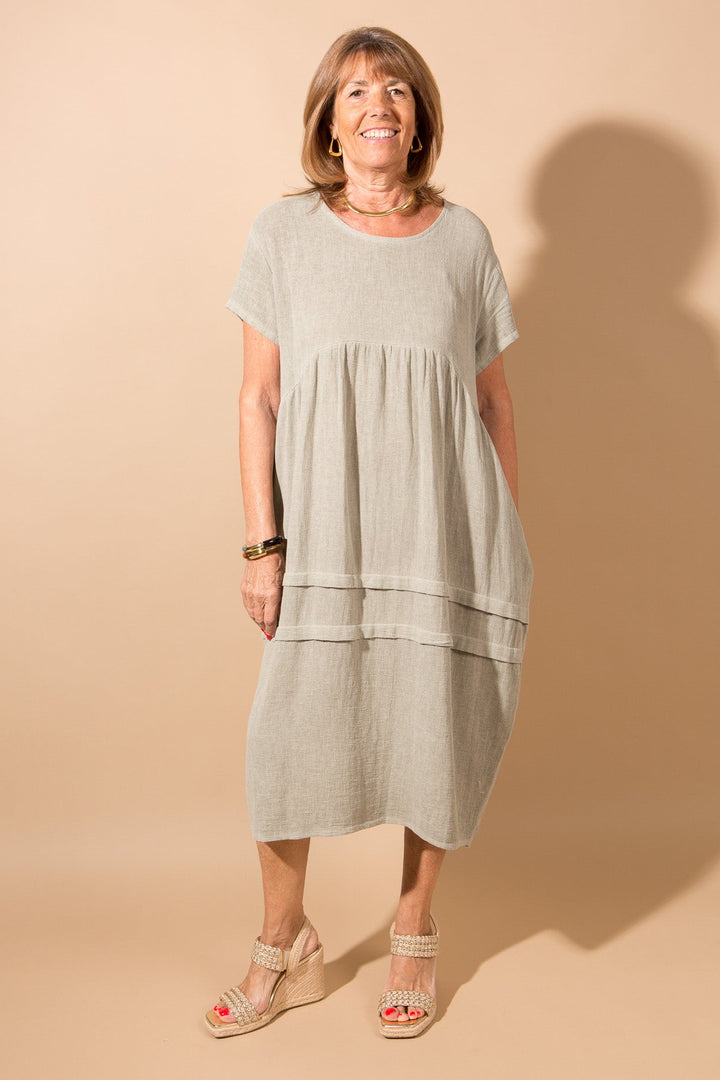 Linen Blend Tea Dress