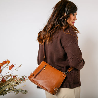 The chocolate brown Textured Heart Jumper made from a blend of viscose and nylon