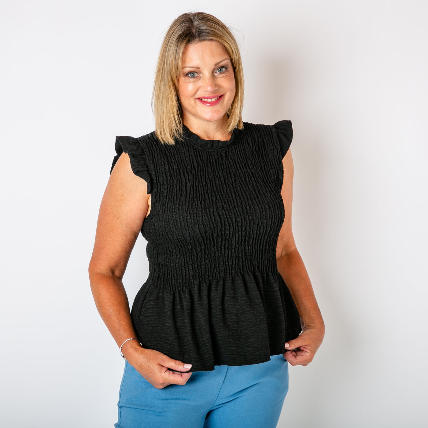 Textured Peplum Top Tilley Grace