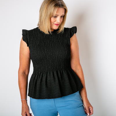 Textured Peplum Top