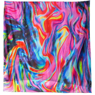 The Thermal Image Silk Scarf in rainbow multicolour made from 100% pure silk