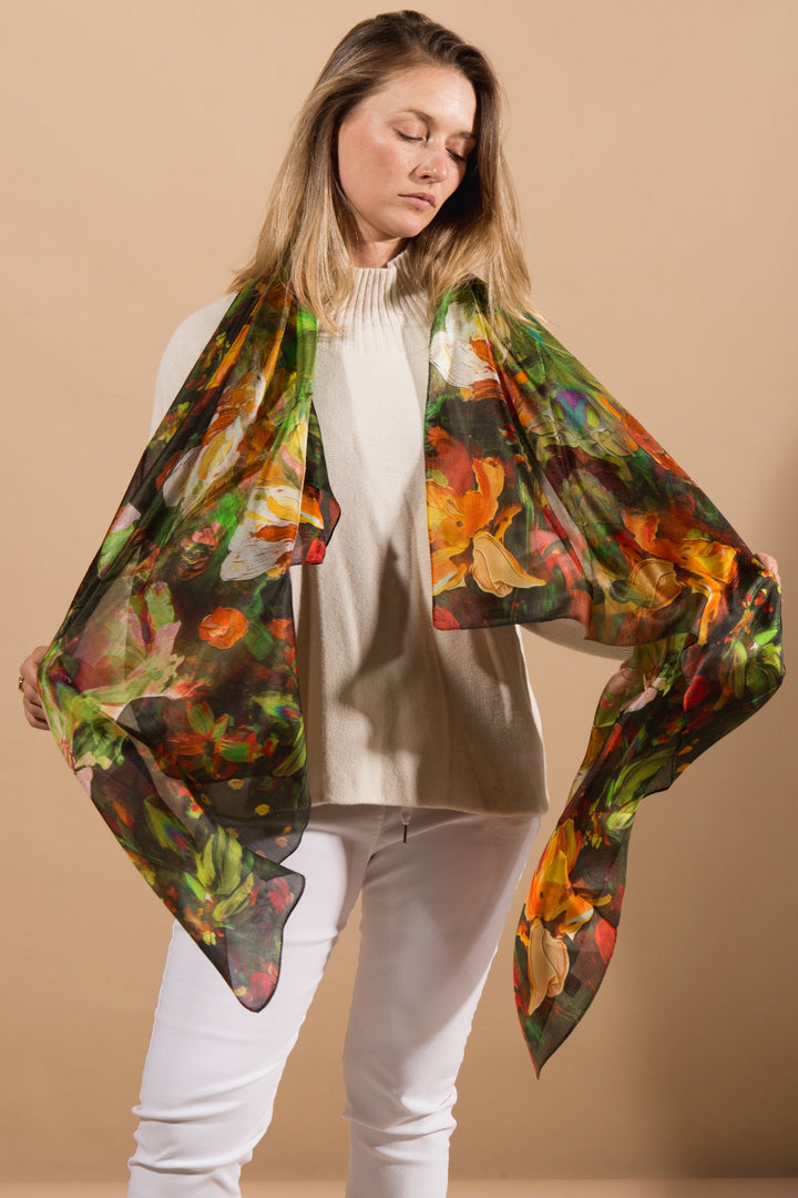 Tiger Lily Silk Scarf