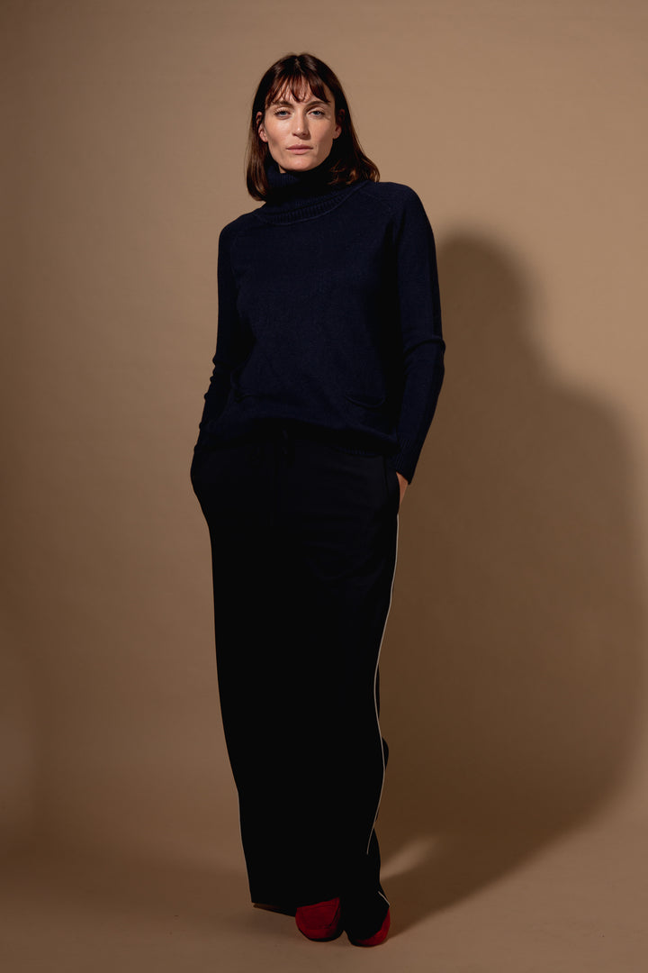 Two Pocket Roll Neck Jumper