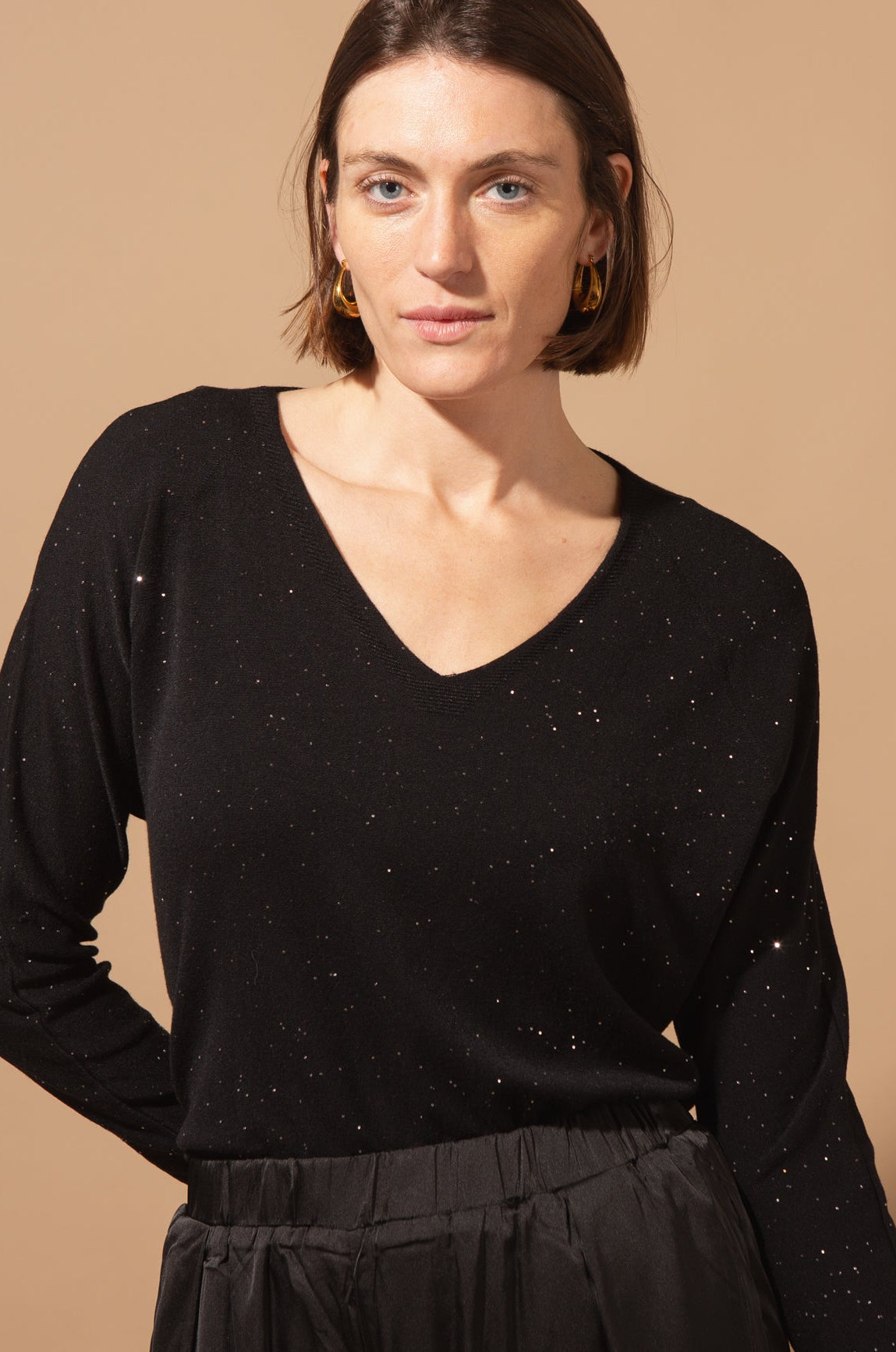 V-Neck Glitter Jumper