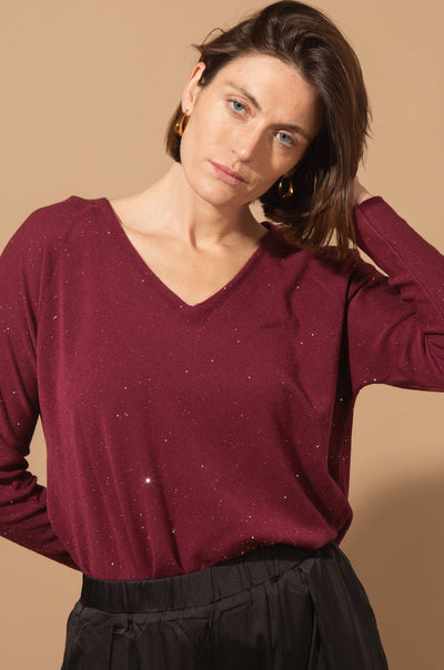 V-Neck Glitter Jumper