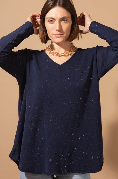 V-Neck Glitter Jumper