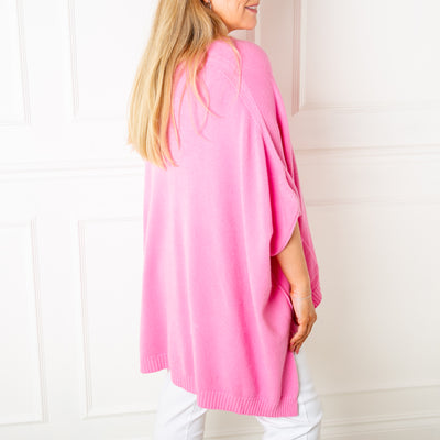 V Neck Pocket Poncho Jumper