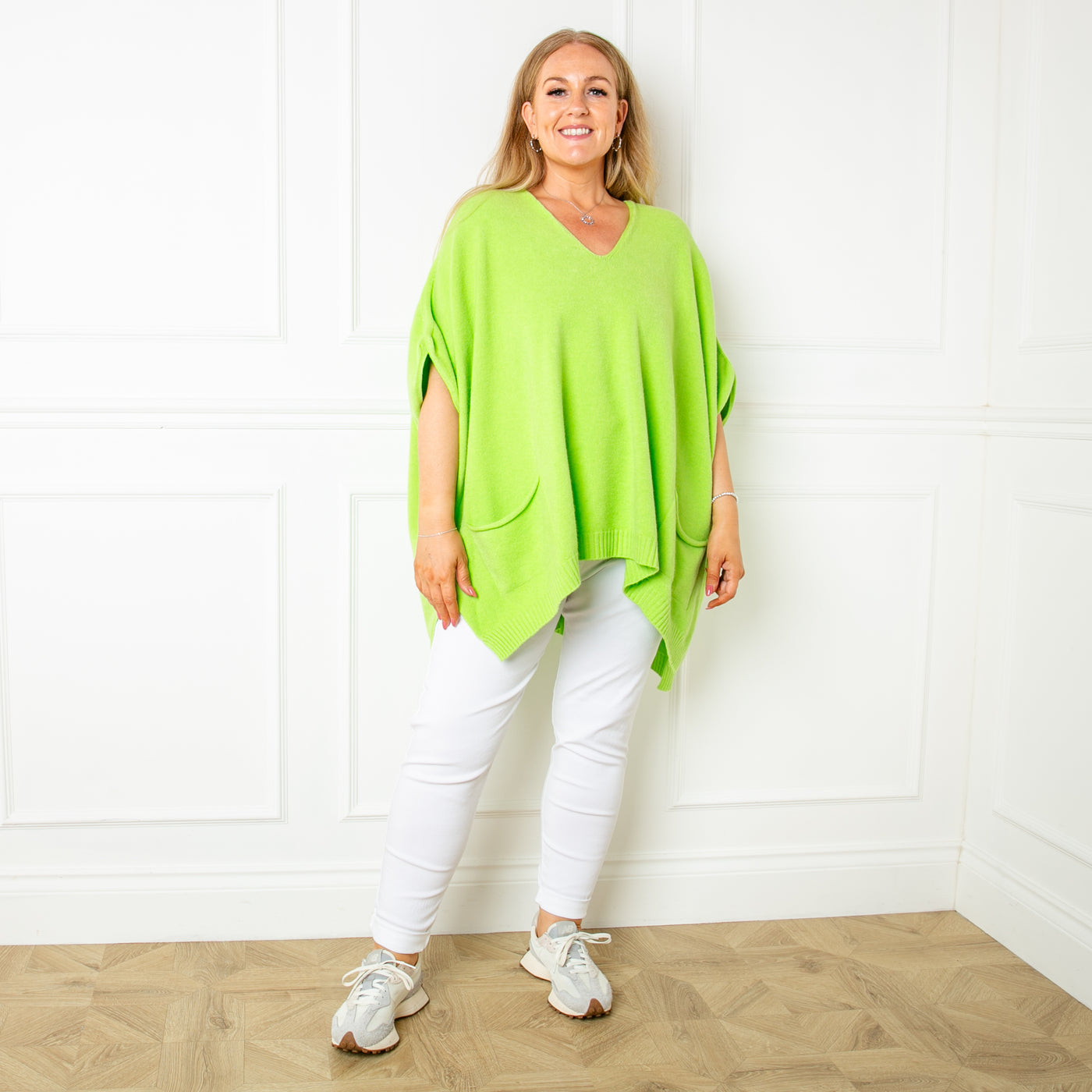 V Neck Pocket Poncho Jumper