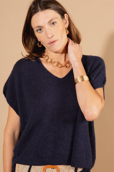 V-Neck Sleeveless Jumper