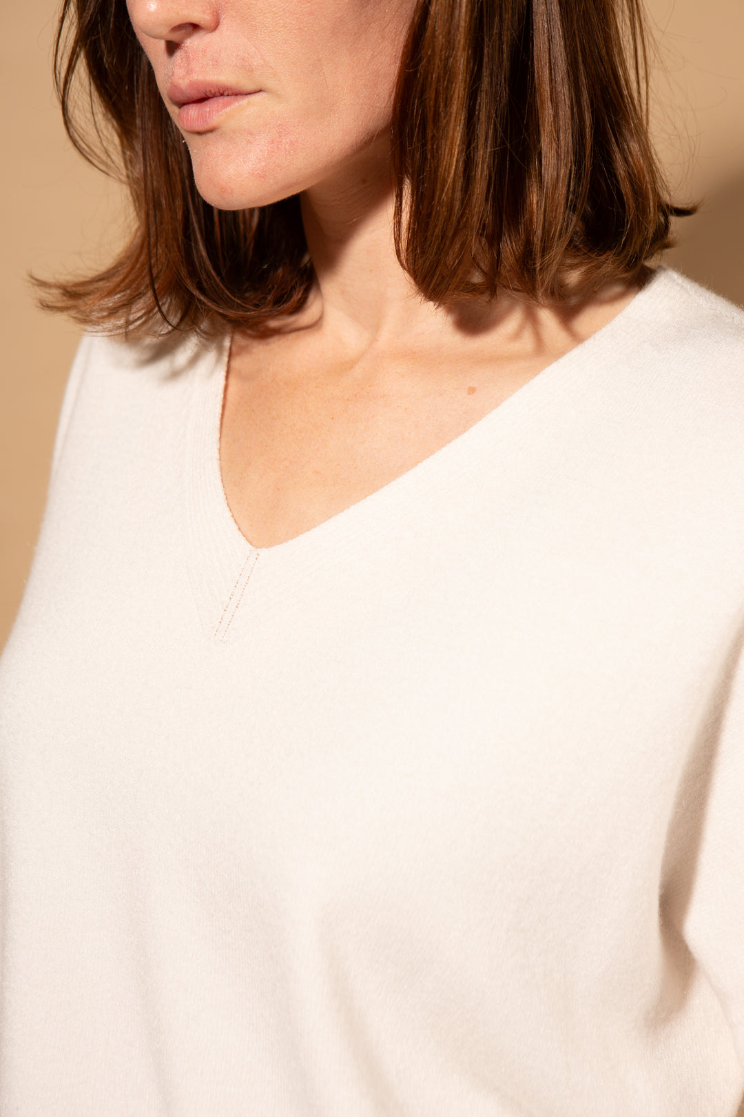V-Neck Ribbed Hem Jumper