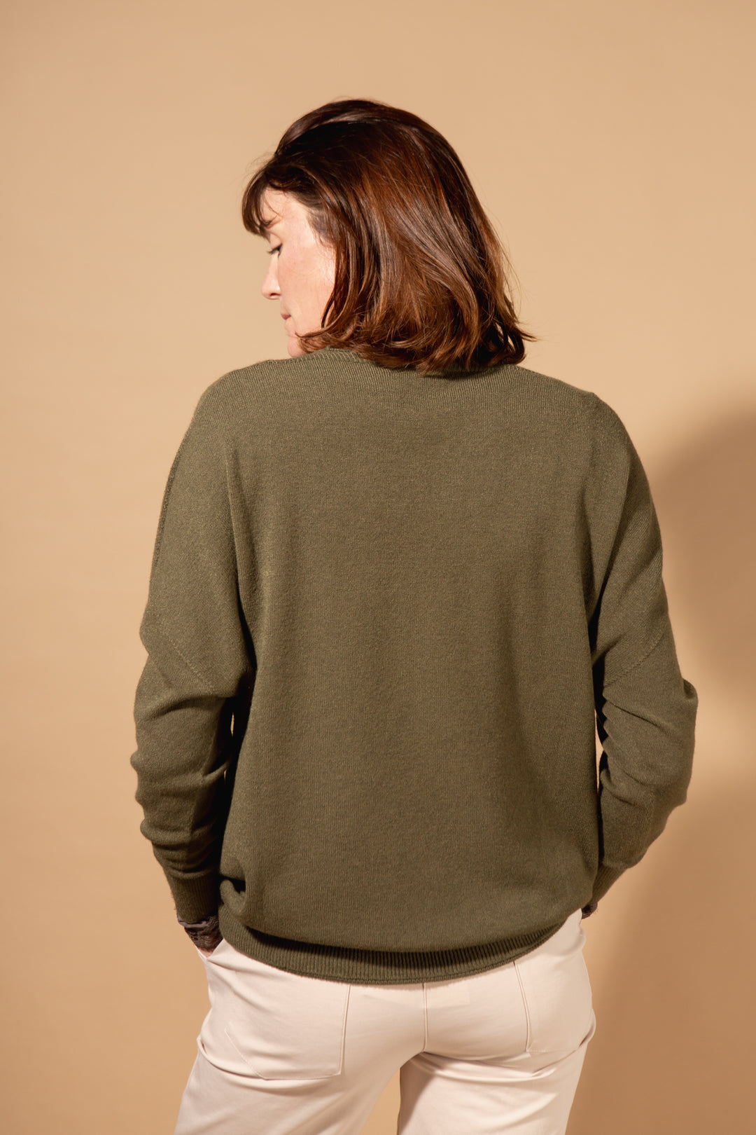 V-Neck Ribbed Hem Jumper