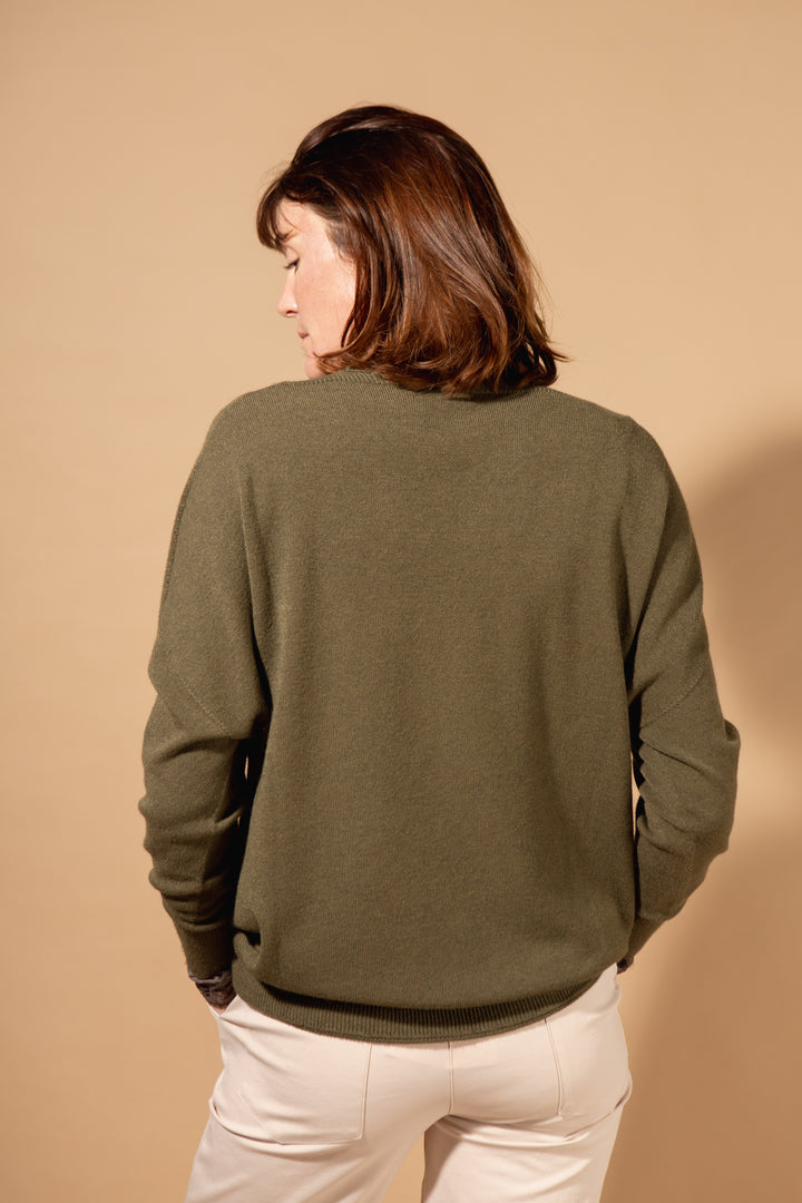 V-Neck Ribbed Hem Jumper