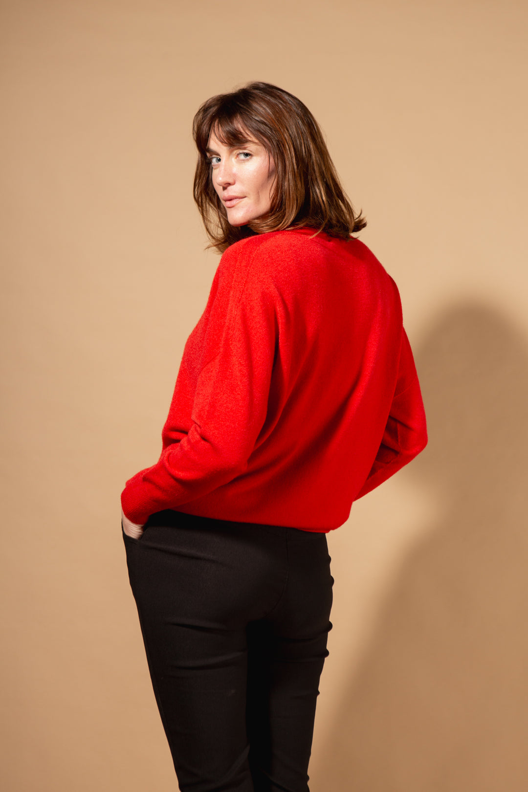 V-Neck Ribbed Hem Jumper