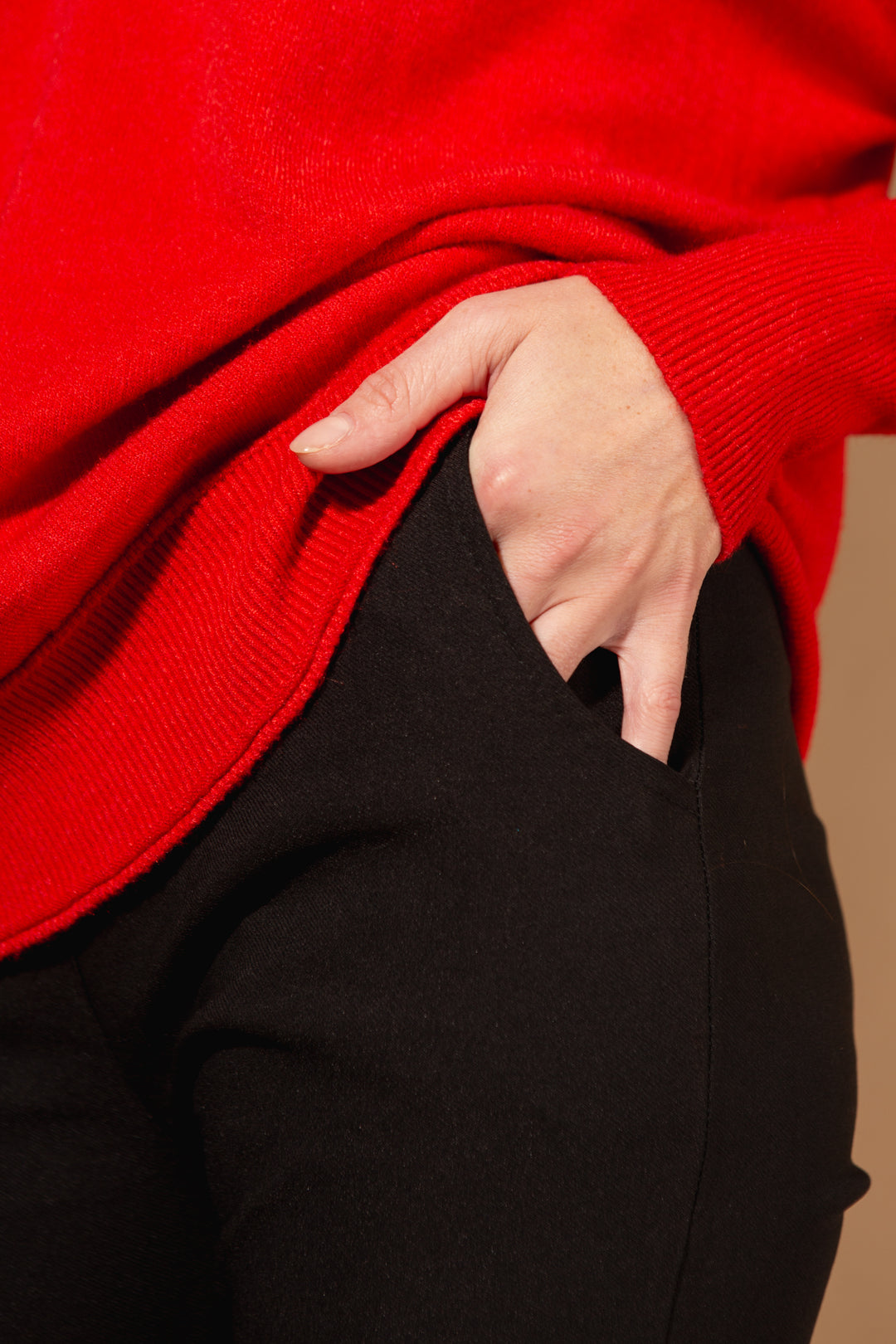 V-Neck Ribbed Hem Jumper
